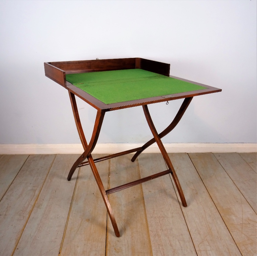 Mahogany Campaign Folding Desk Coaching Table